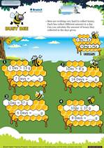Grade 2 Math Worksheet - Busy Bees